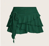 Women's Layered Ruffled Low Waist Skirt