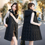 Loose Hat Warm Down Cotton Vest Women