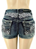 Fashion Hot Pants Embroidered Denim Shorts