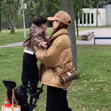 Stand-up Collar Cotton-padded Coat Short Thickened Coat For Women