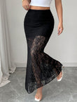 New Lace High Waist Flattering Sheath Slimming Dress Fall Winter Skirt