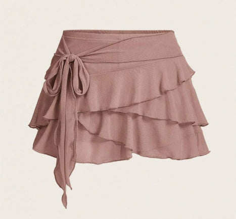 Women's Layered Ruffled Low Waist Skirt