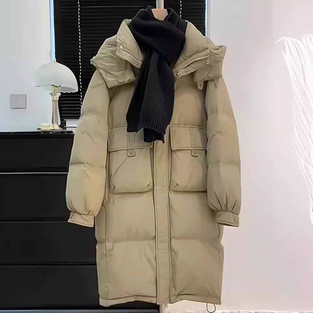 Down Cotton-padded Jacket Women's Mid-length Overknee Thickened Coat