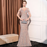 Sequin Long Slim Slimming Fishtail Dress