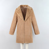 women faux fur coat streetwear