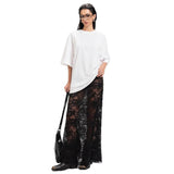 Slim-fit Sheath Street Fashion High Waist Lace Skirt