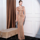 Sequined Slim Fit Slimming Long Dress Women