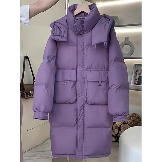 Down Cotton-padded Jacket Women's Mid-length Overknee Thickened Coat
