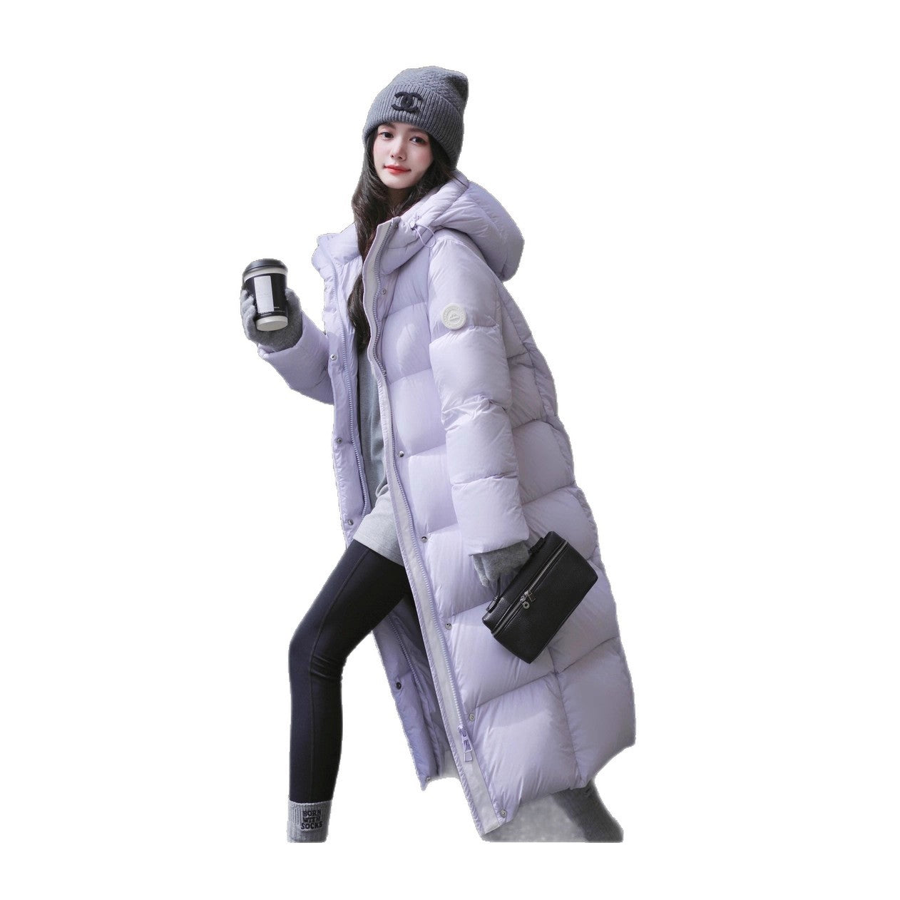 Slim Fit Warm Over-the-knee Lengthened Down Jacket Women