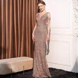 Sequin Long Slim Slimming Fishtail Dress