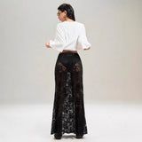 Slim-fit Sheath Street Fashion High Waist Lace Skirt