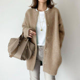 Ins Single Breasted Cardigans Fashion Solid Color Knitted Jacket Women's Autumn Spring Clothing