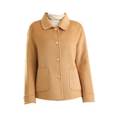 Autumn And Winter New Polo Collar Solid Color Coat For Women