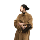 Women's Loose Solid Color Korean Double-sided Woolen Coat