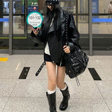 Biker's Leather Jacket Women's Loose All-match Retro