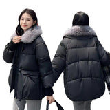 Korean Style Loose Lapels Sense Puffer Jacket Coat