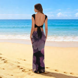 Summer Women's Beach Vacation Double-layer Tie-draped Skirt