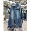 Retro Distressed Design Straight Jeans