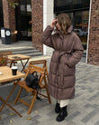 Casual Waist Tight Slimming Long Bread Cotton-padded Jacket For Women