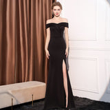 Women's Off-shoulder Slim-fit Elegant Ladies Banquet Dinner Long Fish Tail Skirt