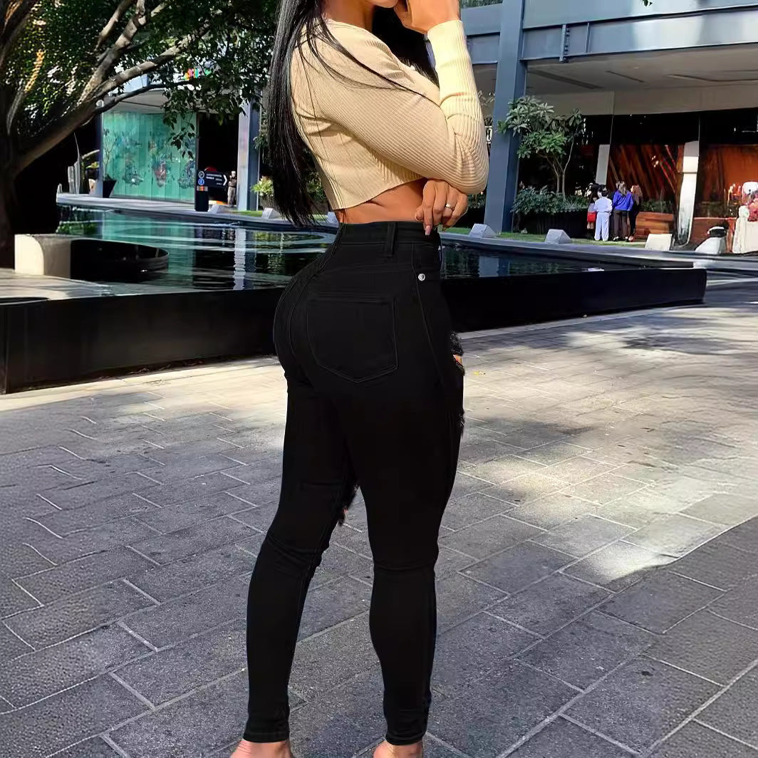 New Ripped Black Jeans For Women