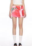Vacation-style Strawberry Beach Dress, Short Skirt, Hot Summer Style For Women.