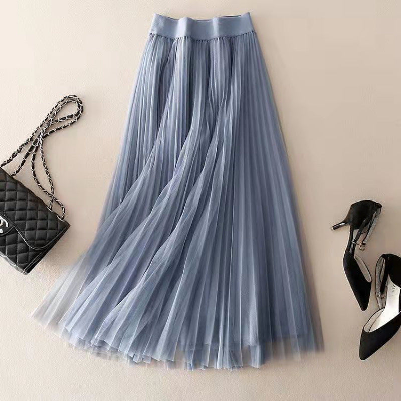 Women's Casual Skirt Mid-length Pleated Skirt