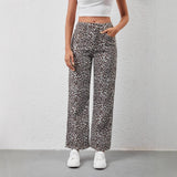 Women's Loose Leopard Print Jeans
