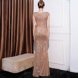 Sequined Slim Fit Slimming Long Dress Women