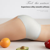 Ice Silk Underwear Women's Traceless Mid Waist Silk Antibacterial Girl Student Pure Cotton