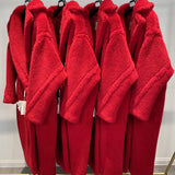 Women's Long Pink Wool Alpaca Fleecefiber Fur Coat