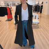 Women's Coat Lapel Leopard Print Casual Trench Women's Clothing