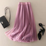 Women's Casual Skirt Mid-length Pleated Skirt