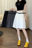 Large Size Gray Skirt Women's High Waist Slimming Line Skirt