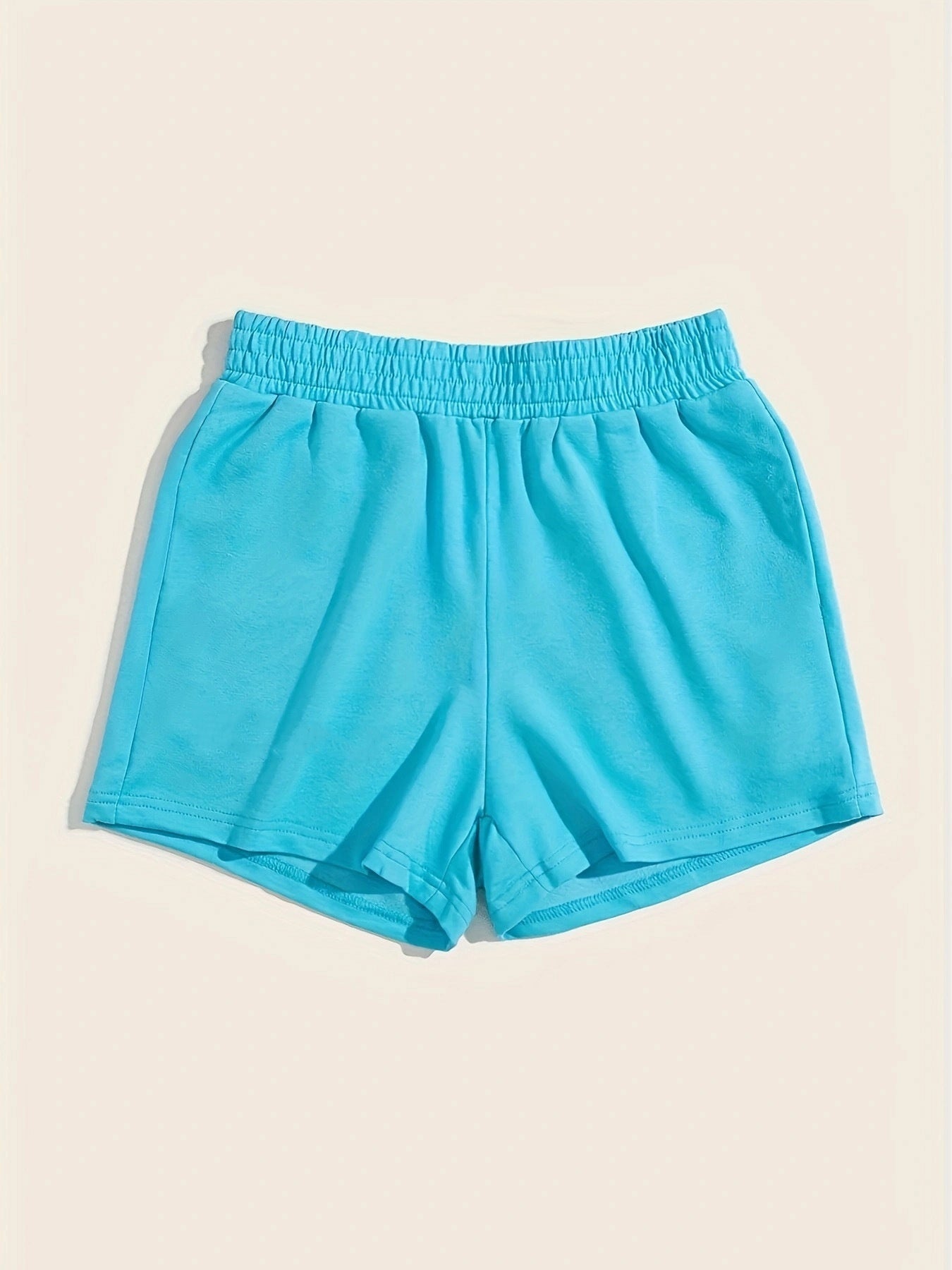 Simple Slim Fit All-matching Comfortable Solid Color Casual Shorts