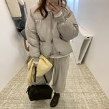 Gray Small Short Down Jacket Plus Size Women