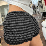 American Retro Pure Hot Girl Casual Niche Pleated Striped Shorts