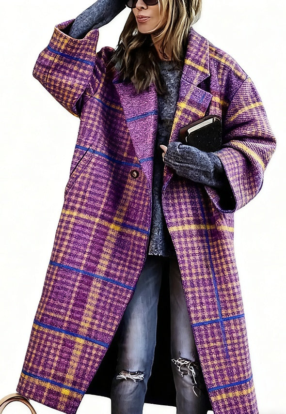 Lady's Multi -color  Long-sleeved  Coat
