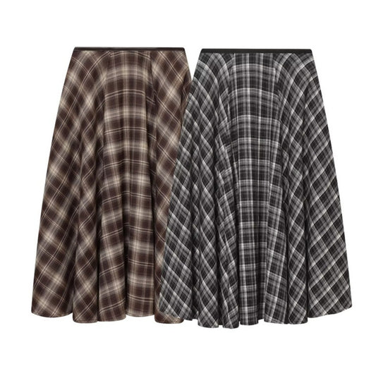 Women's Loose Plaid Midi Dress