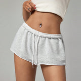 Women's Solid Color Loose And Versatile Drawstring Shorts