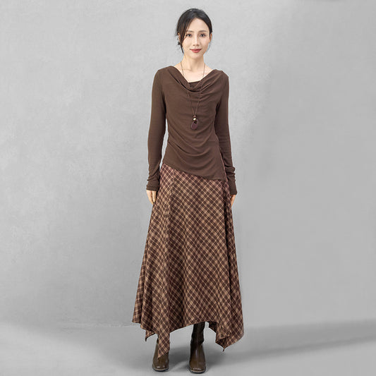 Women's Polyester Scottish Autumn Skirt