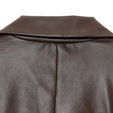 Simple Straight Leather Effect Blazer For Women