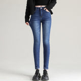Fleece Padded Denim High Waist Tights