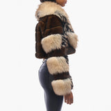 Women's Artificial Fur Environmental Protection Fur Short Lapels Coat
