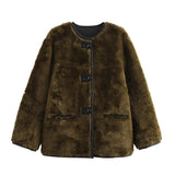 Women's Three-color Fur Plush Coat
