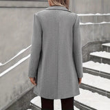 Autumn And Winter Leisure Fashion Long Woolen Long Sleeves Thermal Woolen Coat