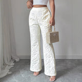 Women's Fashion Mid-waist Casual Floral Pants