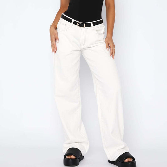 Women's High Waist Wide Leg Mopping Jeans